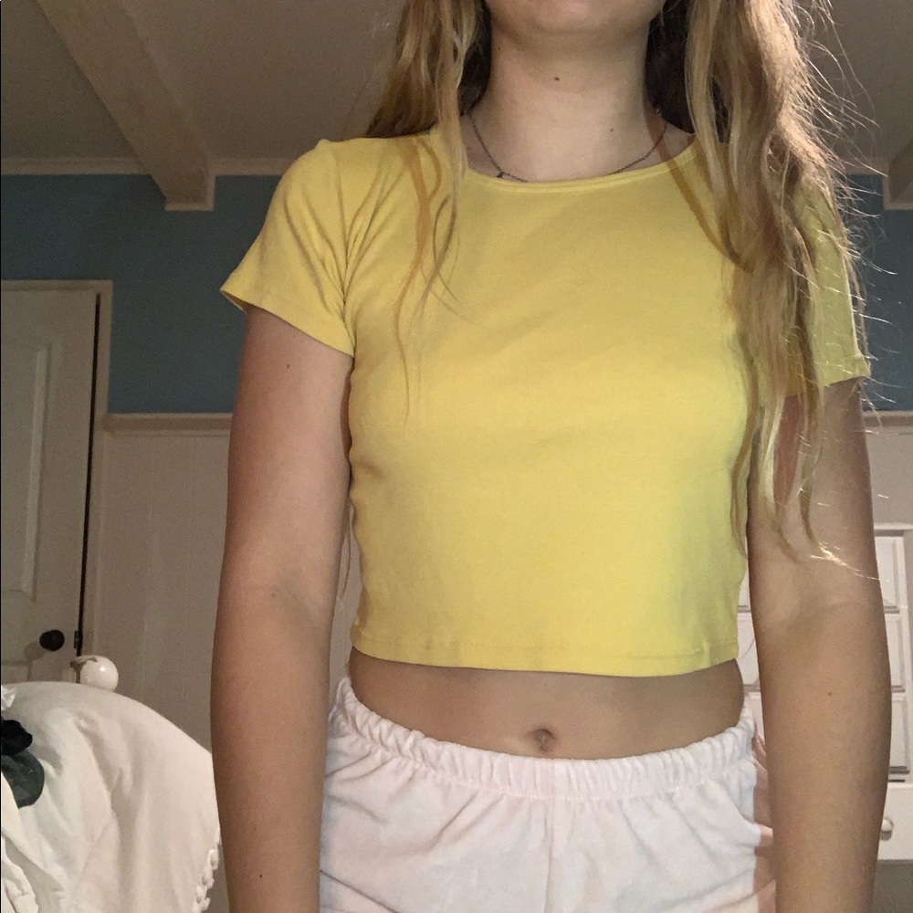 Yellow crop top